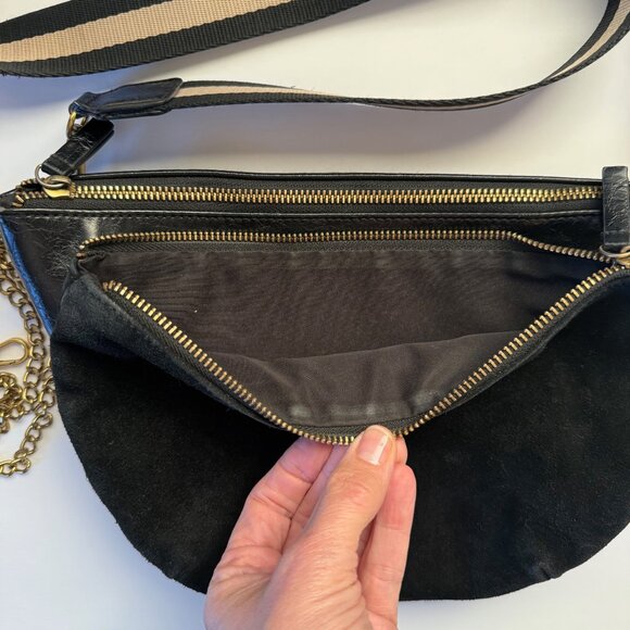 By Anthropologie Modern Two Pouch Vegan Suede and Leather Crossbody - Picture 3 of 5
